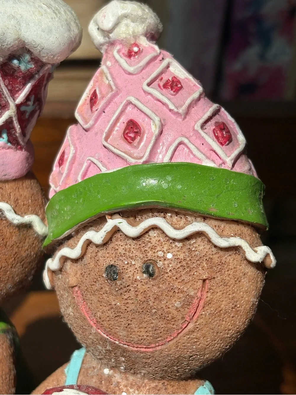 Pastel Gingerbread Figurines Set of 3 Christmas Decor